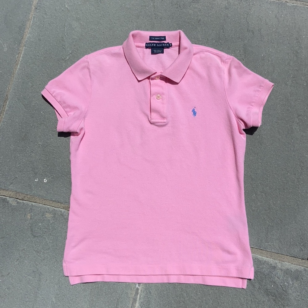 Ralph Lauren Skinny Polo in Pink - Size Medium
